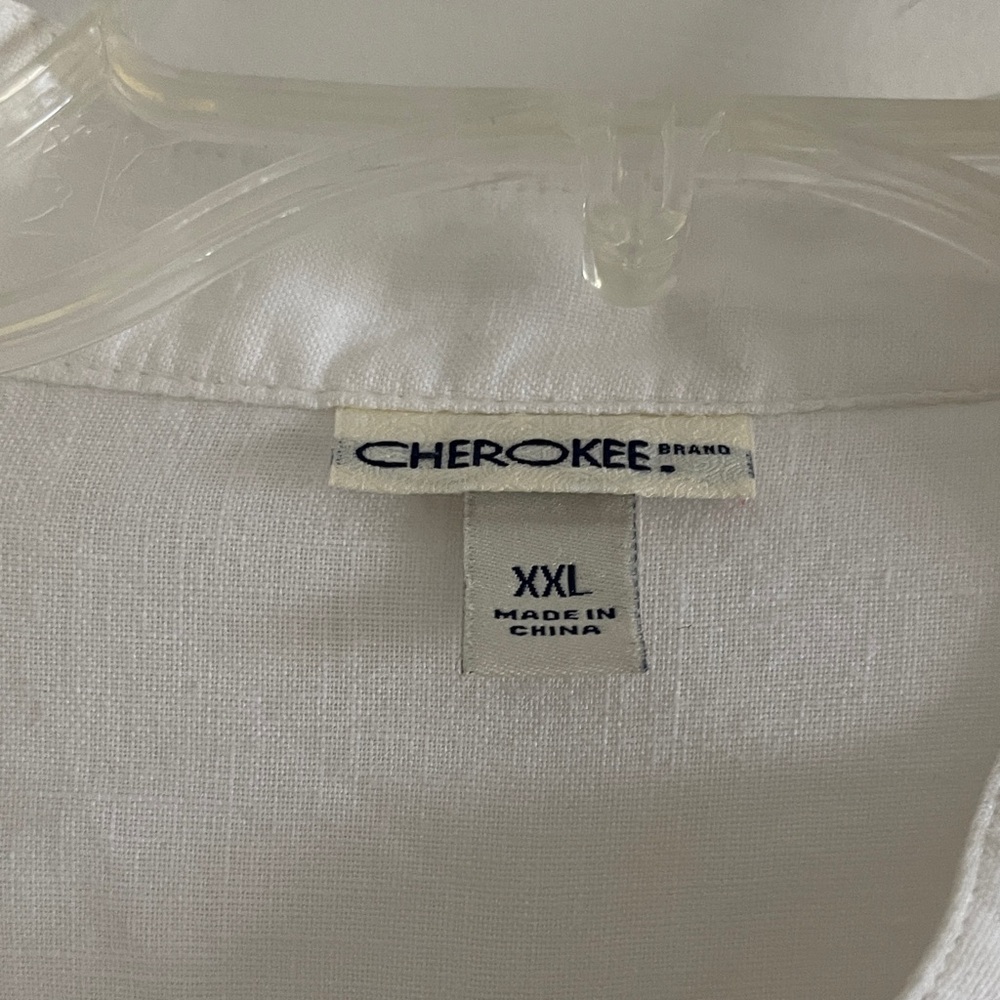 Cherokee White Lightweight Button-Front Jacket Li… - image 3